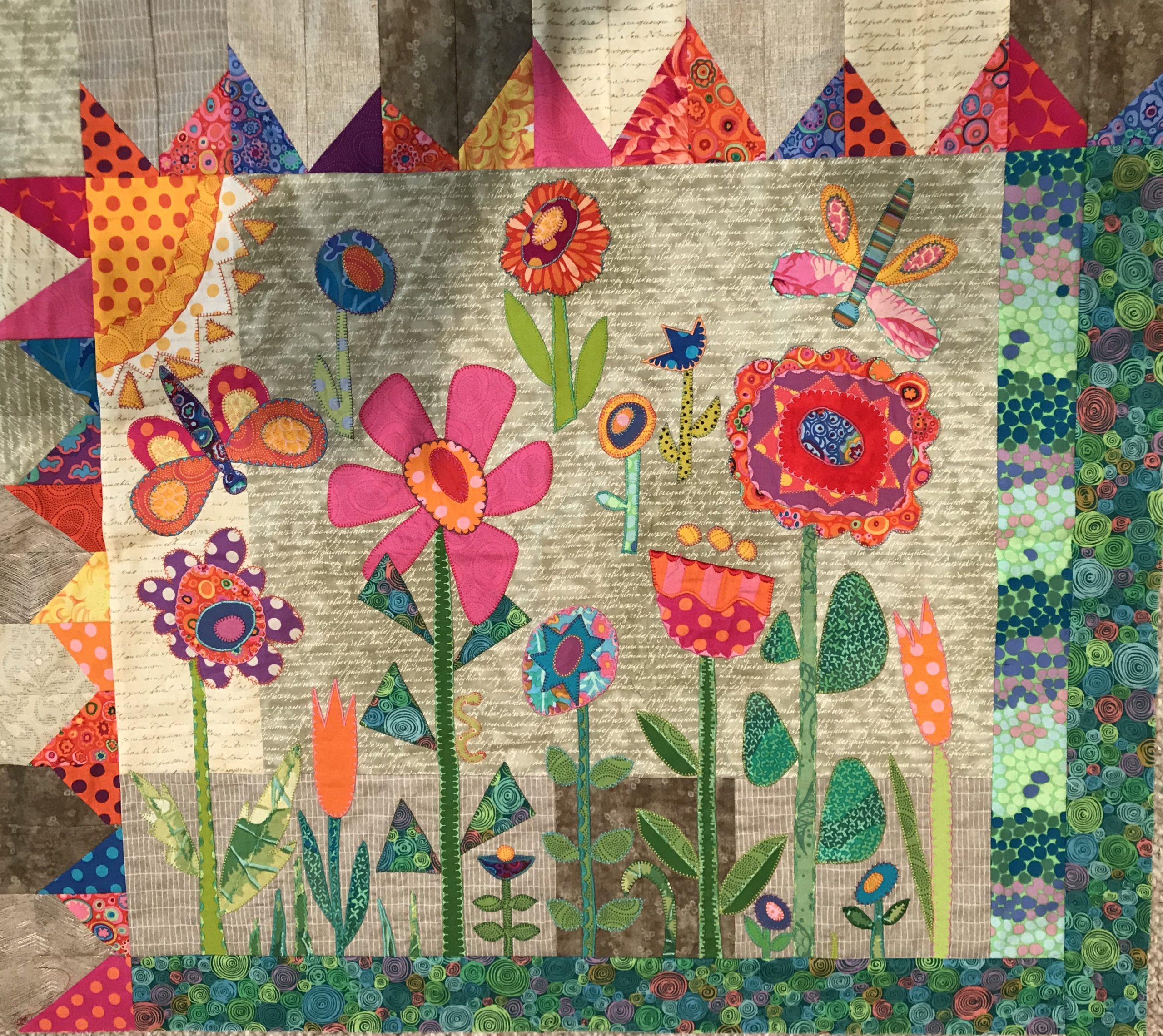 Dandelion Quilt with Appliqué for Spring - Free Pattern - Sulky